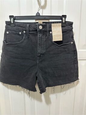 Madewell High-Rise Black Denim Cutoff Shorts